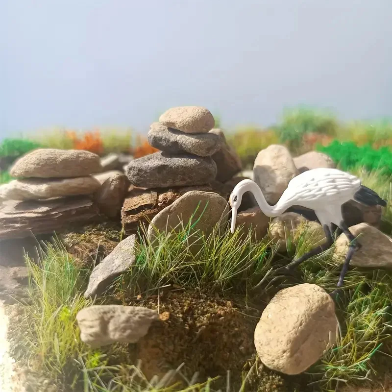 50g/봉투 0.1-2.5cm 시뮬레이션 철도궤도 자갈 미니 자갈돌 모형 기차 디오라마 풍경 조립 용품