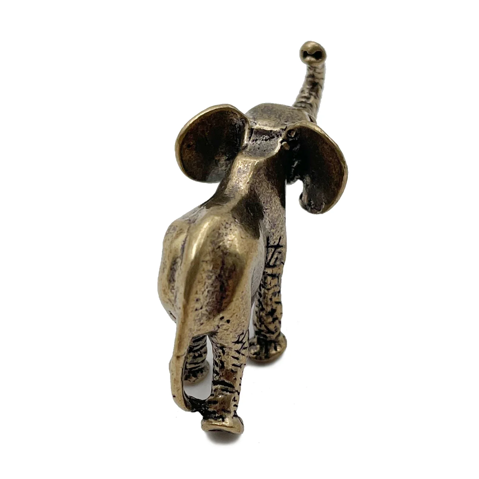 Antique Bronze Minature Elephant Figurines Tea Pet Table Ornament Decorations Solid Copper Animal Crafts Home Decor Living Room ornament crafts miniature figurines miniature ornament
