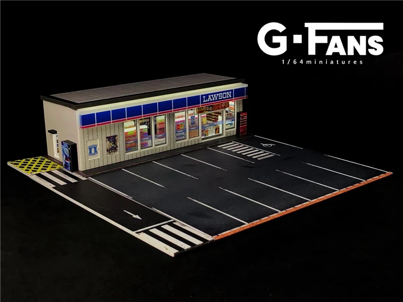 Gfans 1:64ガレージLEDライトディアラマソンスターコーヒー
