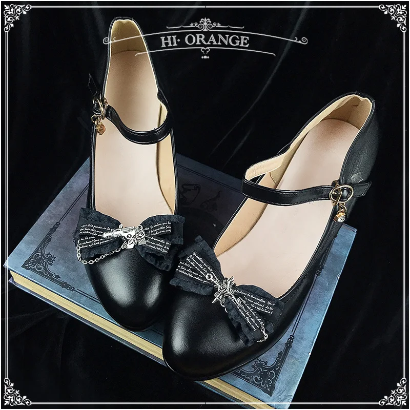 Shoe Clip for Women Gothic Style Handmade Lolita Black Bow Shoe Accessories All-match Shoe Buckle