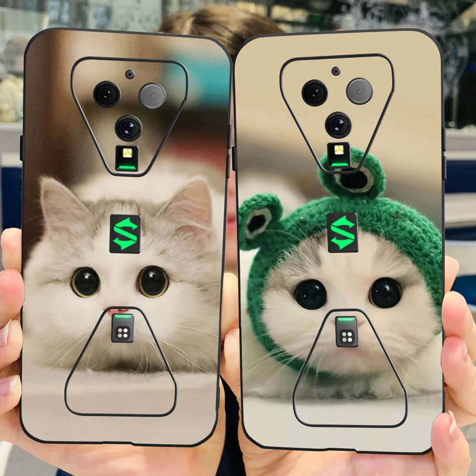 Per Xiaomi Black Shark 3 3 S Custodia Per Telefono Shark 4 Pro Cover Cute Cat Soft Matte Fundas Per Xiaomi Black Shark3 Shark4 Protect Cover