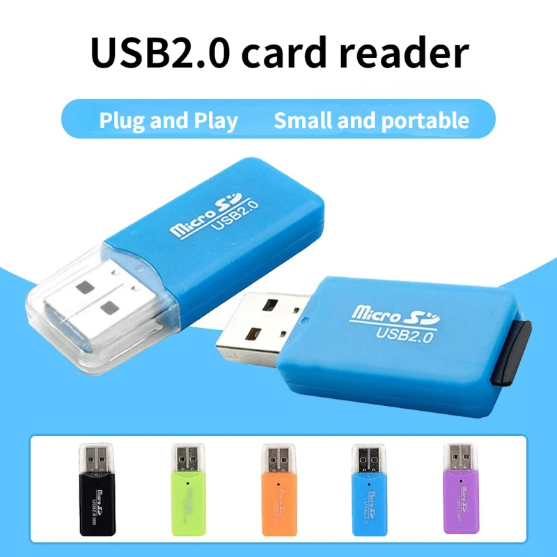 

1pcs Color Plastic Lightweight Mini Portable Memory Card Reader for TF Micro SD Card USB 2.0 High Speed Card Reader
