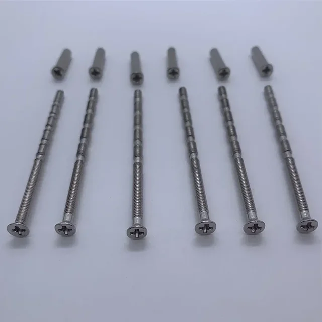 25 Pcs/set Door Handle Screws Set Door Handle Bolt Through Fixings For Door Handle Roses Knobs Door Lock Metal Screws Hardware 4