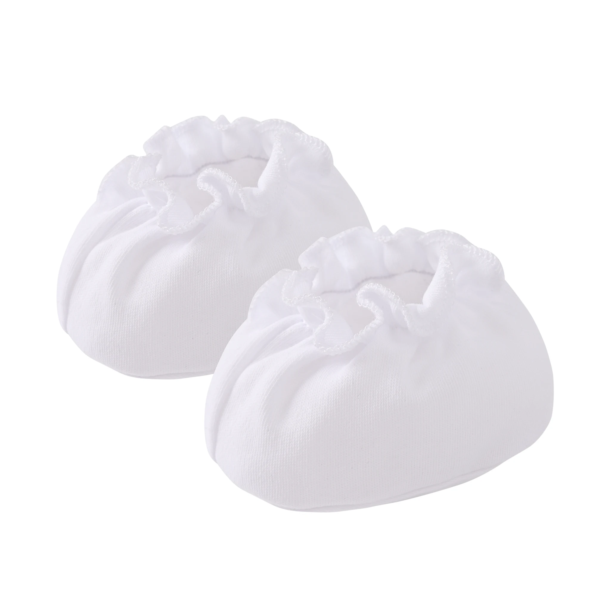Set di 4 Pezzi in Cotone Bianco Puro per Neonati - Body + Cappellino + Guanti + Scarpine per 0-3 Mesi - immagine 5