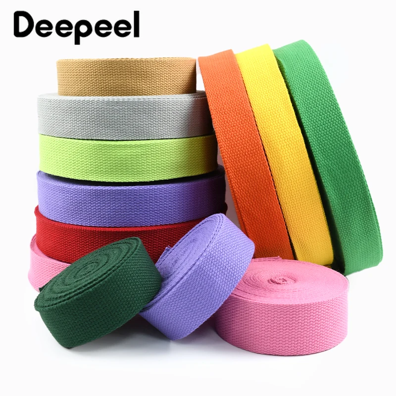4M 20-50mm 컬러드 코튼 웨빙 테이프 가방 스트랩 애완동물 목걸이 안전 밴드 의류 벨트 슬링 리본 가방 재봉 액세서리