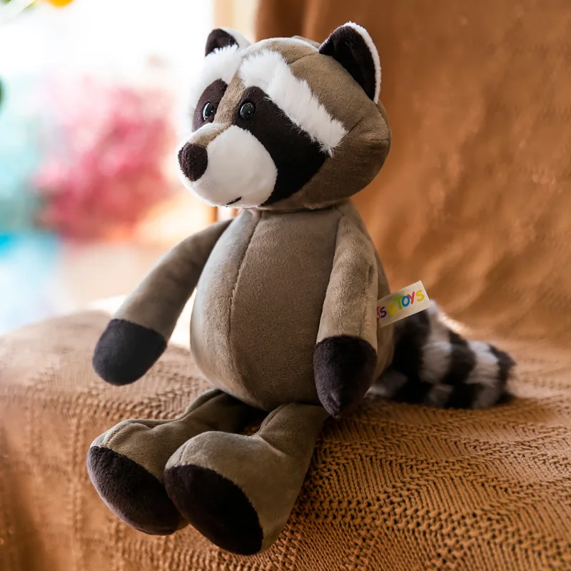 thumbnail image 1 of Peluche realista de león, tigre, elefante, mono, leopardo, jirafa, mapache, animales del bosque, 25 cm, regalo para niños, 1 of 5