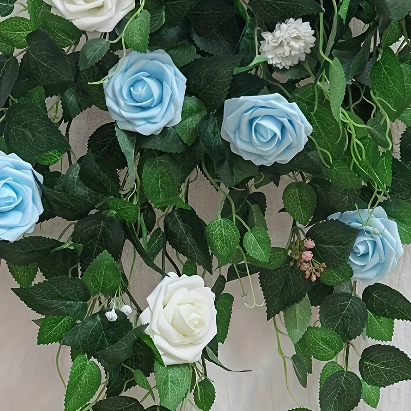 25 قطعة من الزهور الاصطناعية، ورود وهمية مع جذع لب...