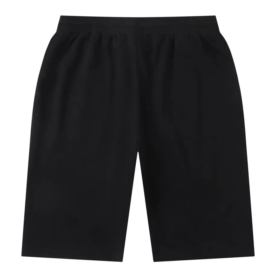 200g Summer Men's 100% Cotton Sports Short Black Elastic Waist Strings Beach Knee Length Trunks Customized Casual Quick Dry Pant 2