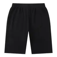 200g Summer Men's 100% Cotton Sports Short Black Elastic Waist Strings Beach Knee Length Trunks Customized Casual Quick Dry Pant 2