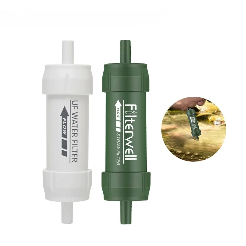 Outdoor Survival Water Filter Camping Portable Emergency Filter Water Bottle Safety Survival Supplies Camping Accessories
