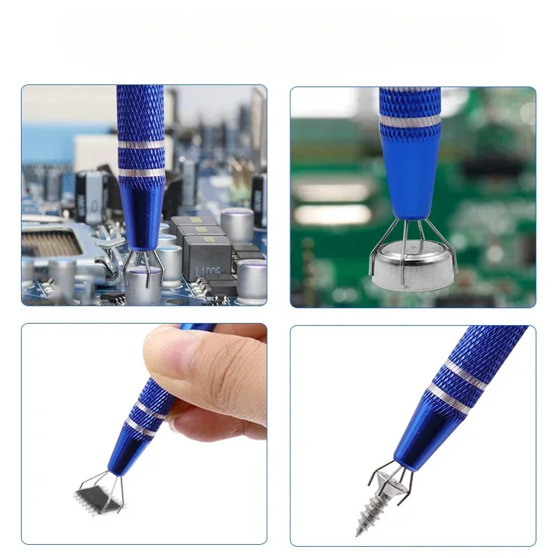 4 Claws Tweezers IC Extractor Electronic Component Spring Picking Pen Chip Screws Grab Mobile Phone Motherboard Repair Hand Tool