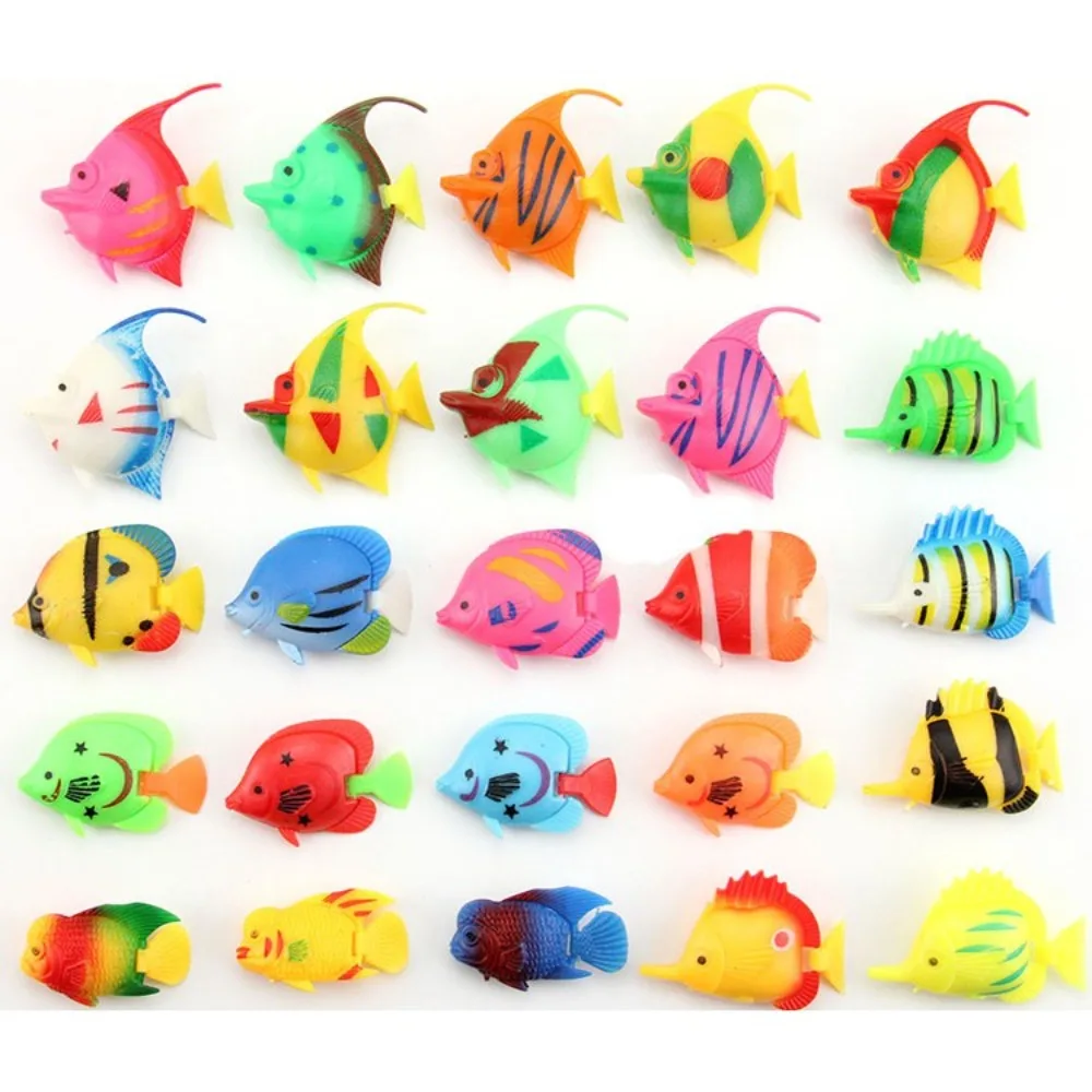 10PCS Artificial Ocean Tropical Fish Plastic Small Fake Tropical Fish Vivid Simulated Floating Fishes Fish Tank Decorations 5