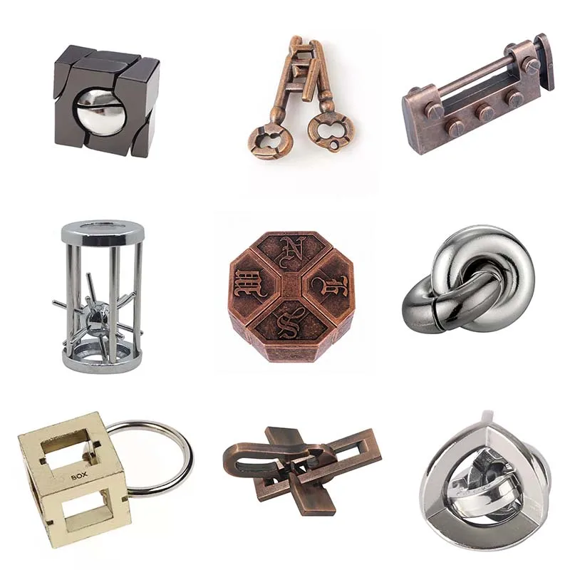 1 pcs Classic Alloy Unlocking Ring Unlocking Magic Puzzle Decryption Game Unlocking Novelty Children Toys Adult Toys 5