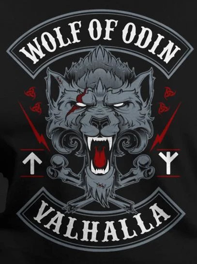 Norse Myth Thor Hammer Mjolnir rune Wolf of Odin Valhalla T-Shirt Cotton O-Neck Short Sleeve Casual Mens T-shirt Size S-3XL