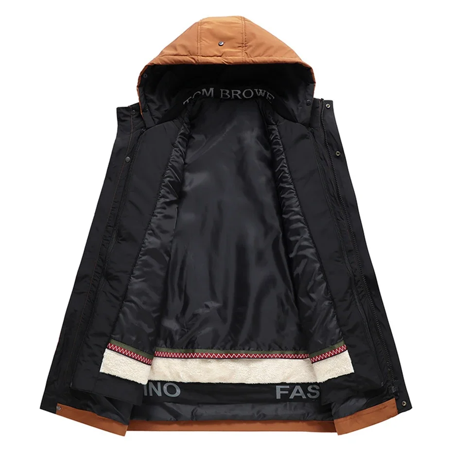 2024 Winter Jacket Men's Plus Size Parkas Fur Collar Coat 9XL 10XL Padded Down Jacket Thicken Warm Long Hooded Jackets Outerwear 5