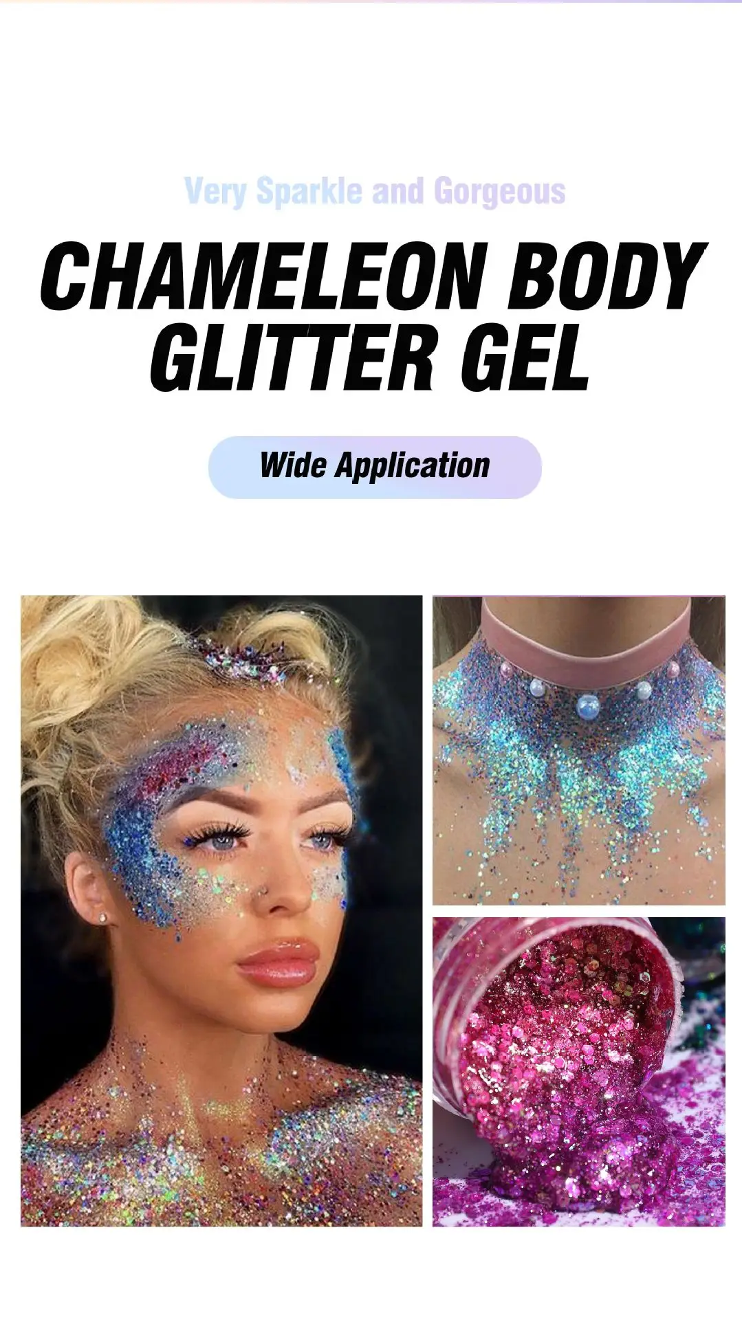 Chameleon Glitter Eyeshadow Club Body Glitter Stage Makeup Body Glitter Coral Gel Big glitter