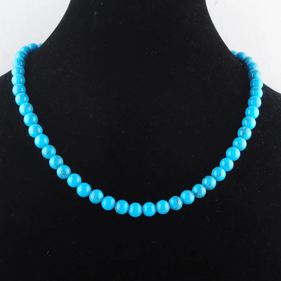 WOJIAER Natural Stone 8mm Round Beads Necklaces For Women's Female Energy Nepal Jewelry Gift BF302