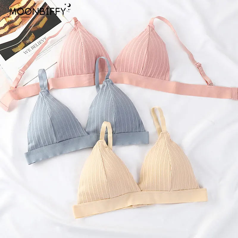 Women French Triangle Cup Bra Soft Comfortable Underwear Intimate