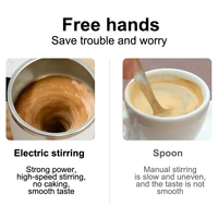 Magnetic Self Stirring Coffee Mugs Portable Automatic Mixing Cup Rechargeable Self Stirring Cup With Thermometer For Home Office 4