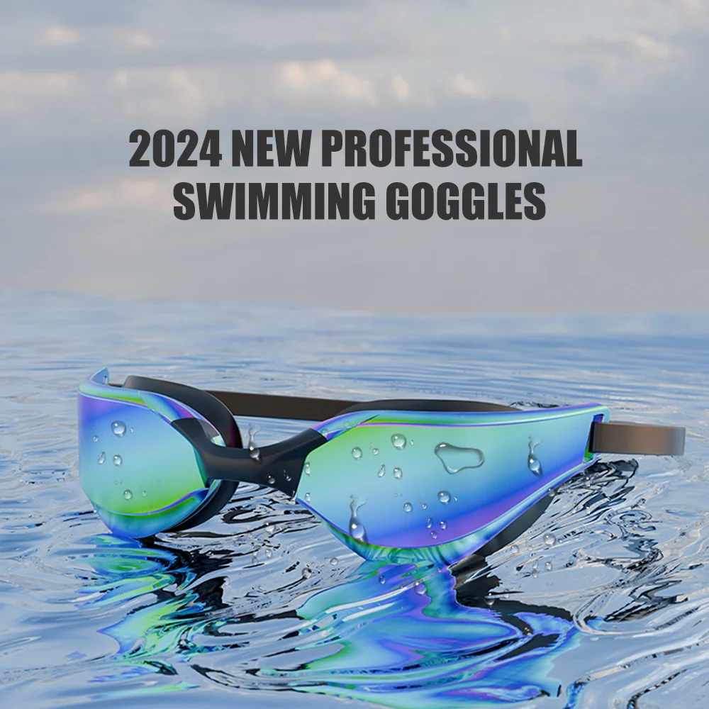 JSJM New Style Adjustable Professional Swimming Goggles Adults Swim Glasses Men Women Professional HD Anti-fog Silicone Goggles 2