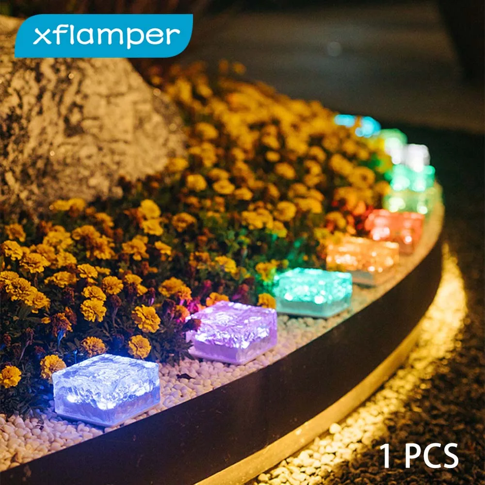 4LEDSolarBrickIceCubeLight16ColorChangingGroundLampfor