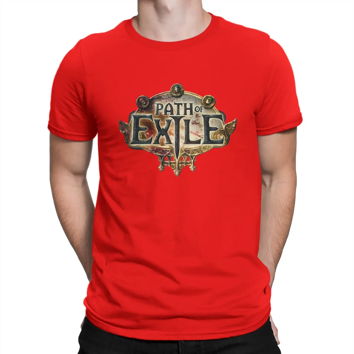 thumbnail image 1 of Camiseta de algodón con el logotipo de Path of Exile para hombre, manga corta, cuello redondo, regalo de cumpleaños, 1 of 7