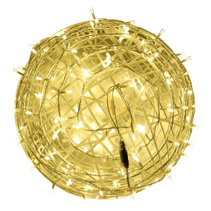 Christmas Festoon Rattan Ball LED Light Ramadan Outdoor Hanging Lamp Fairy String Light for Holiday Wedding Party Decoration 5