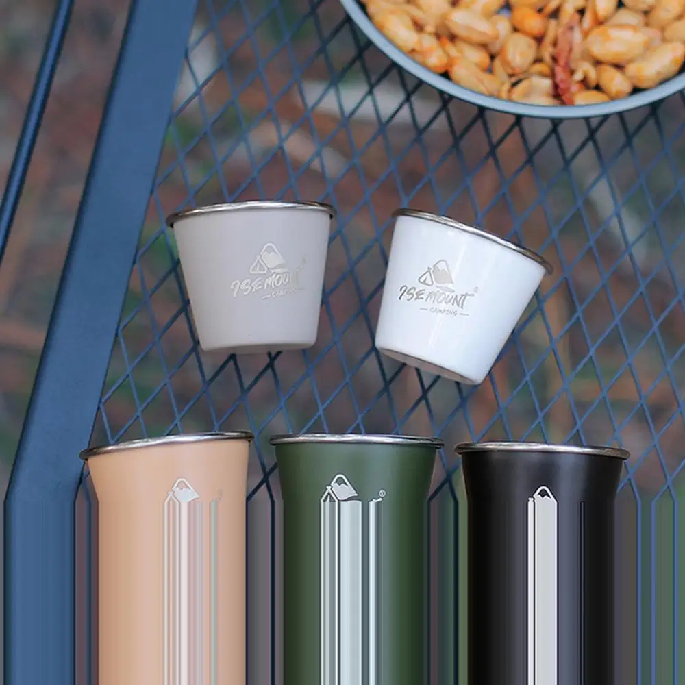 Description Picture 5 of itemportable  Stainless Steel Camping Cup Picnic Coffee Tea Wine Cup Outdoor Water Glass Stackable Lightweight Tableware Cooking