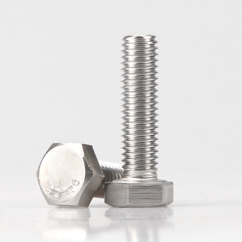 5/16-18 X 4 Inch Hex Bolts - 304 Stainless Steel 18/8 Fully Threaded Screws (8 Pack)