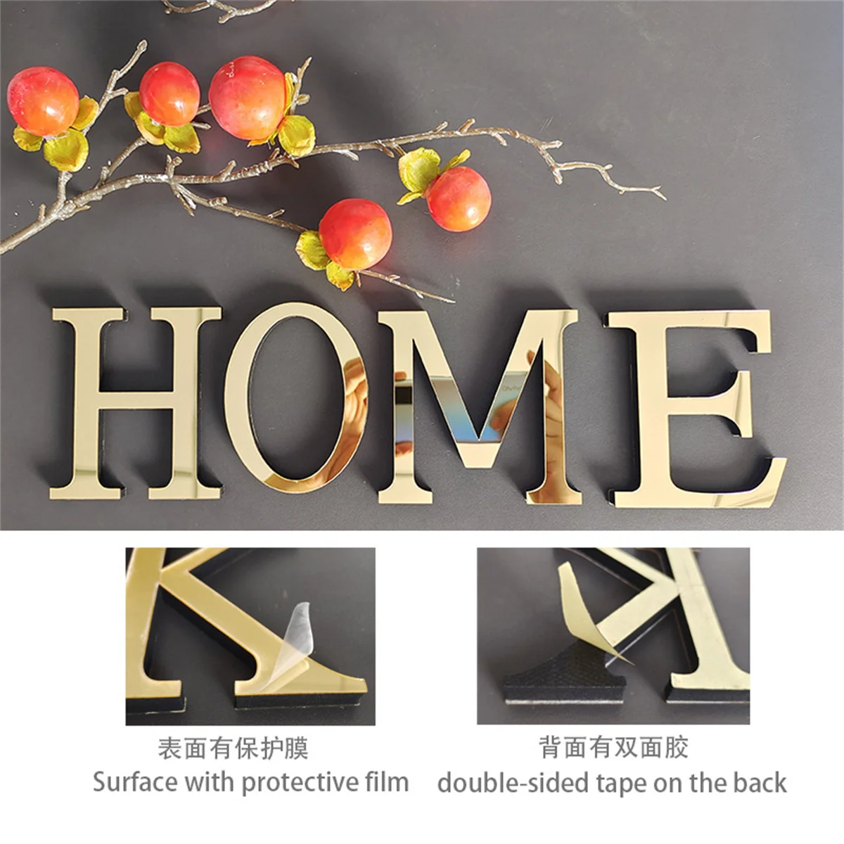 3D Mirror Letter Stickers 3