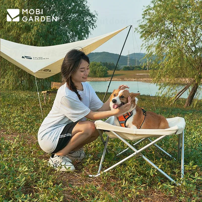 모비 가든 야외 캠핑 접이식 애완동물 침대 1.6kg 경량 휴대용 알루미늄 합금 의자 분리형 애완동물 캠프 침대 애완용품
