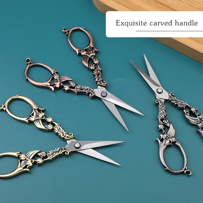 Fenrry Embroidery Tool Set Vintage Scissors Threader Thimble Needle Case Sewing Kits European Retro Antique Craft Tool sewing scissors craft scissors sewing supplies