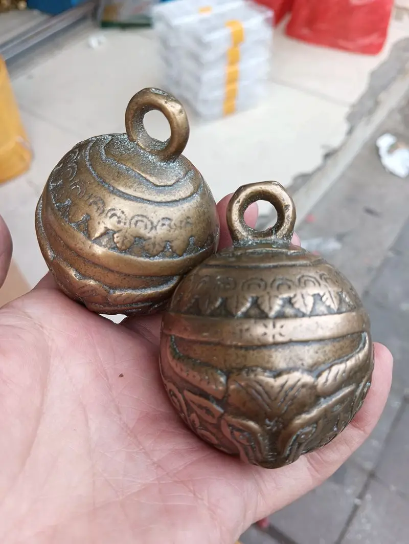 

Красивый двухболтовый Латунный Колокольчик, древняя Военная лошадь, украшение с изображением головы монстра, благословенные персонажи