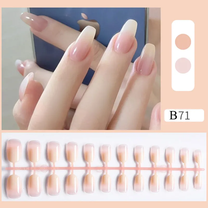 False Nail Tips Matte False Nail Tips Solid Color Super Long Coffin Ballet Press on Nails Tips for Artificial Fingernails