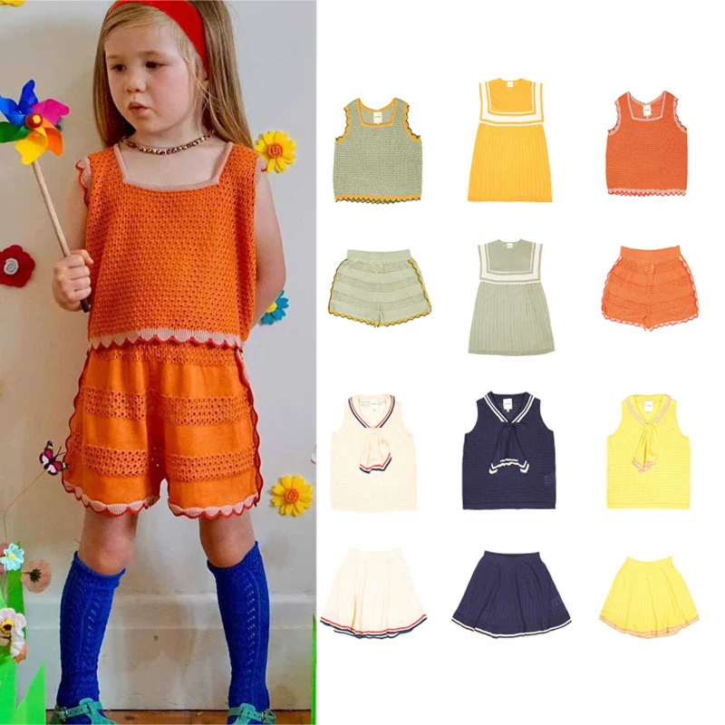 Toddler Girl Clothes KP Brand 2022 New Summer Baby Girls Sleeveless T-Shirts Fashion Boys Outfits Cotton Knit Pants Kids Outwear cute Clothing Sets