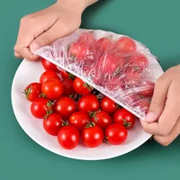 Saran – couvercle alimentaire jetable en plastique, sac de rangement de fruits et légumes, bol élastique, couvercle d'assiette, Organization de stockage de cuisine 4