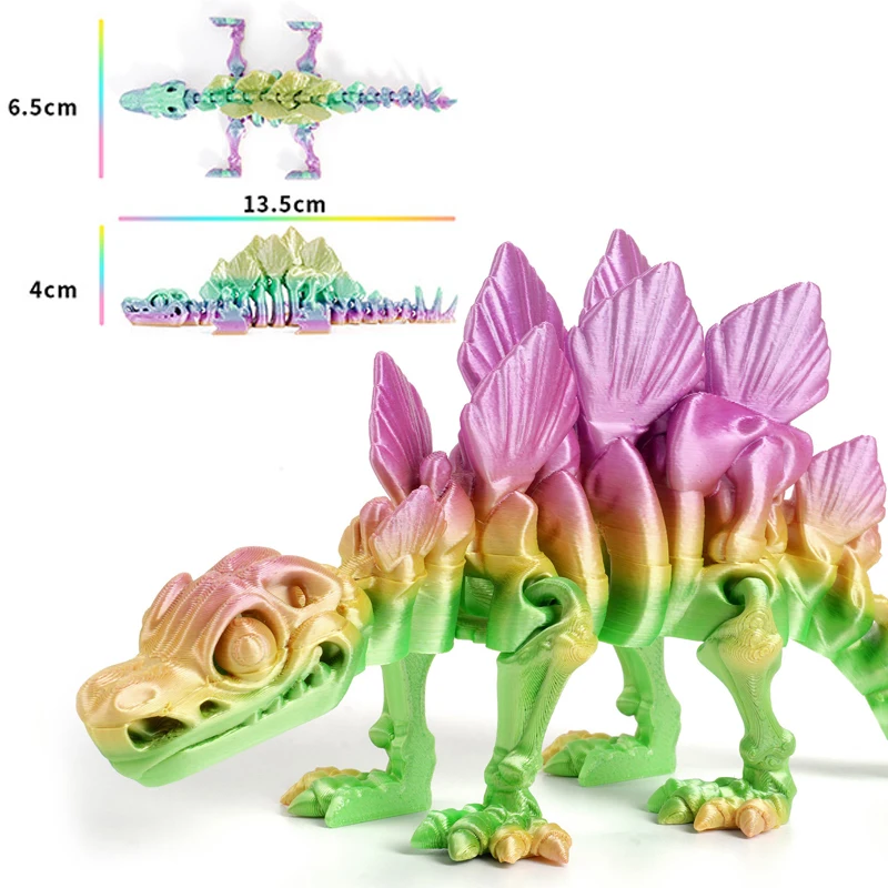 3D Printed Magic Dragon Dinosaur Movable Joint Fidget Toy Rotatable Articulated Desktop Ornament Adults Kid Toy Craft Birth Gift