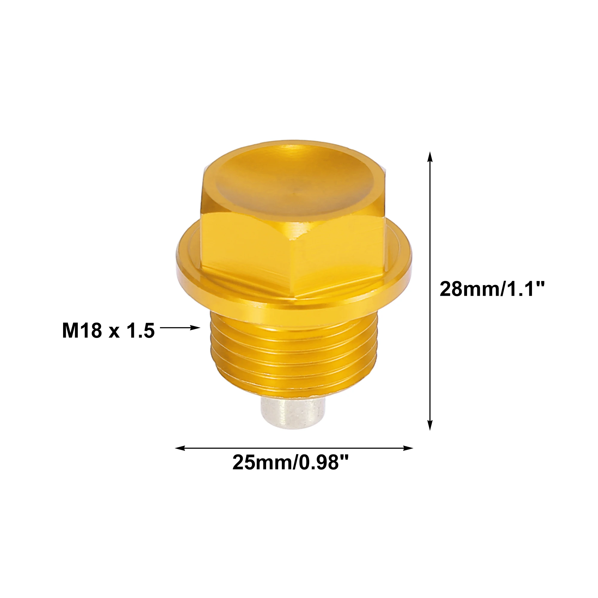 1 Set M18 x 1.5 M24 x 1.5 Magnetic Oil Drain Plug Sump Drain Nut Oil Bolt Screw with Gasket Gold Tone Universal oil drain plug