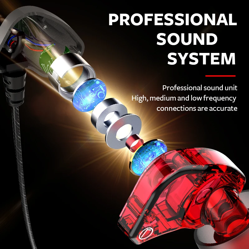 HIFI 6D Surround Bass in-Ear Wired Headphones 3.5mm Type C Earphone Sports Gamer Waterproof Headset Handfree Earbuds for Samsung 4