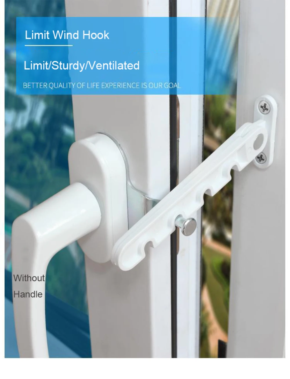 Description Picture 4 of itemWindow Limiter Latch Position Stopper Casement Wind Brace Home Security Door Windows Sash Lock Child Safety Protection