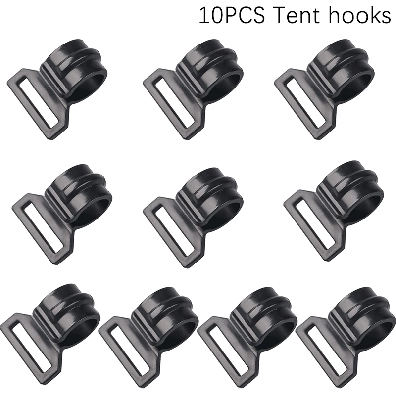 Description Picture 6 of item10 Pcs Tent Hooks Camping Caravan Awning Tent Wind Rope Pole Clamp Tent C Shaped Rod Clip Windproof Plastic Suspension Hook