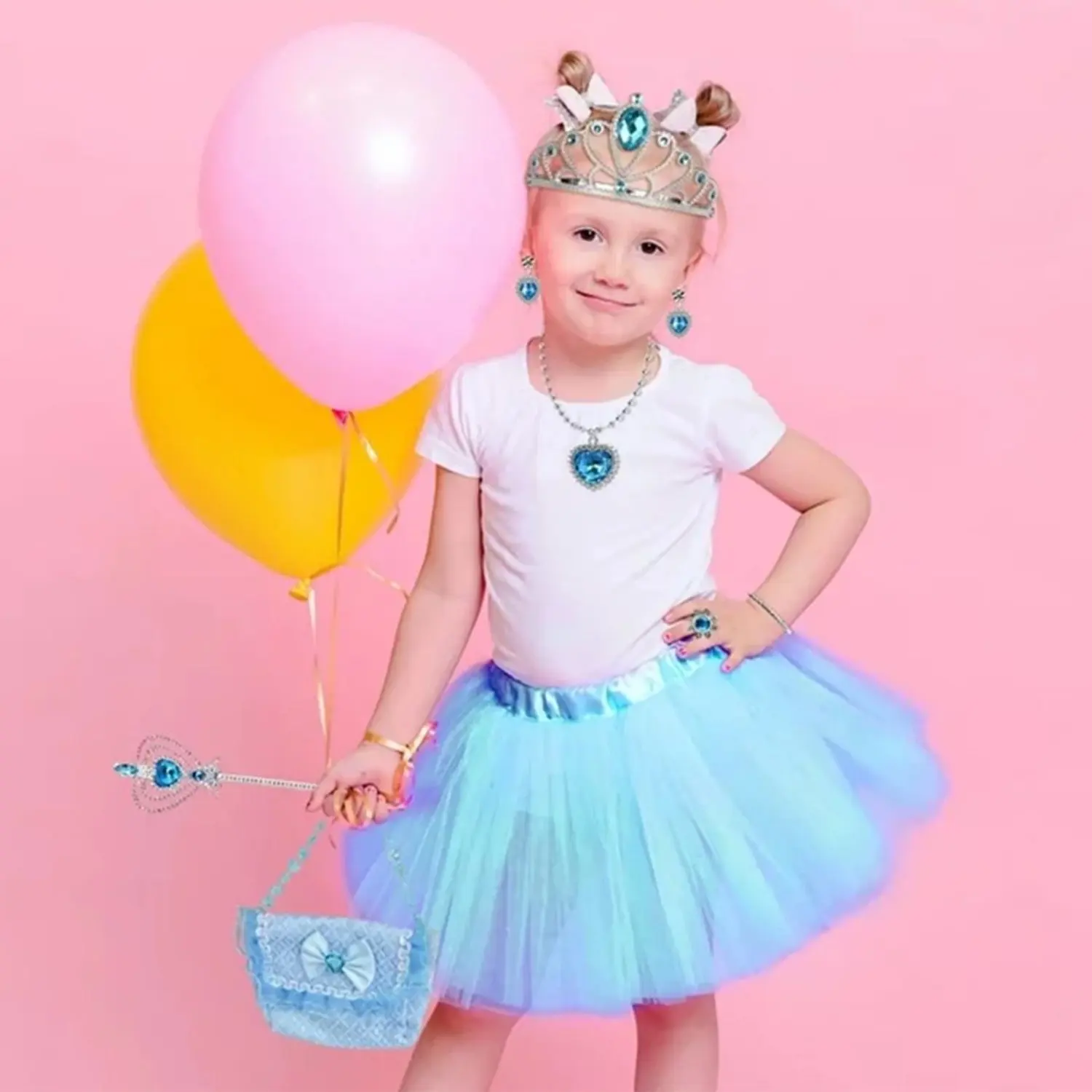 Princess Toys, Princess Dress up for Girls, Jewelry, Crown and Shoes, Princess Pretend Play Toy Gift for 3 4 5 6 7 Year Old Girl 4