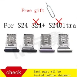 High - Quality SIM Card and Micro SD Card Tray Holder Adapter - Precision Fit Replacement (S24 single sim Gold)