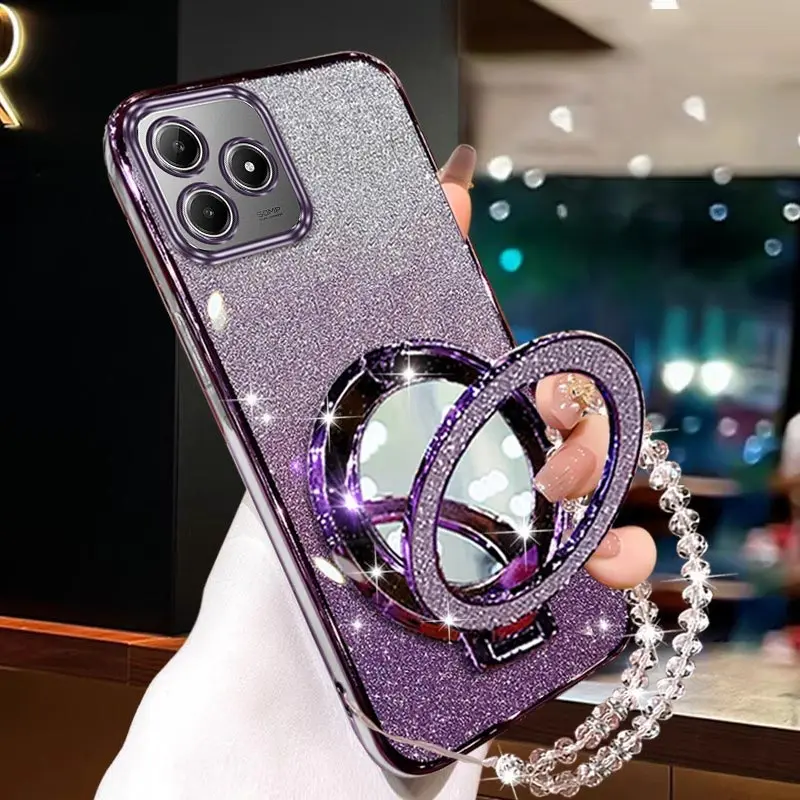 Elegant Plating Stand Lanyard Phone Case Cover