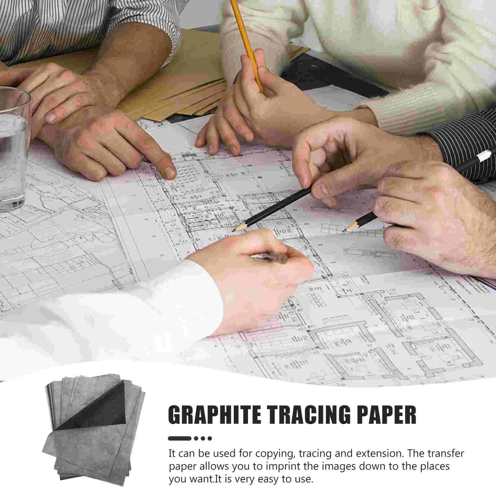 100 Vellen Grafiet Carbon Transferpapier Tracering Eenzijdige Tekening Zwart Kopieerkantoor