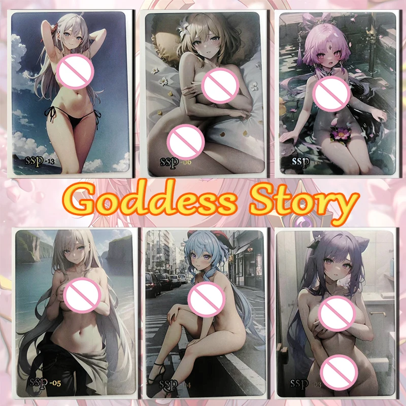 

NEW Goddess Story A bare-shirted girl SSP card Rem Keqing Lumine Beelzebul boy Toy collection Birthday Christmas gifts