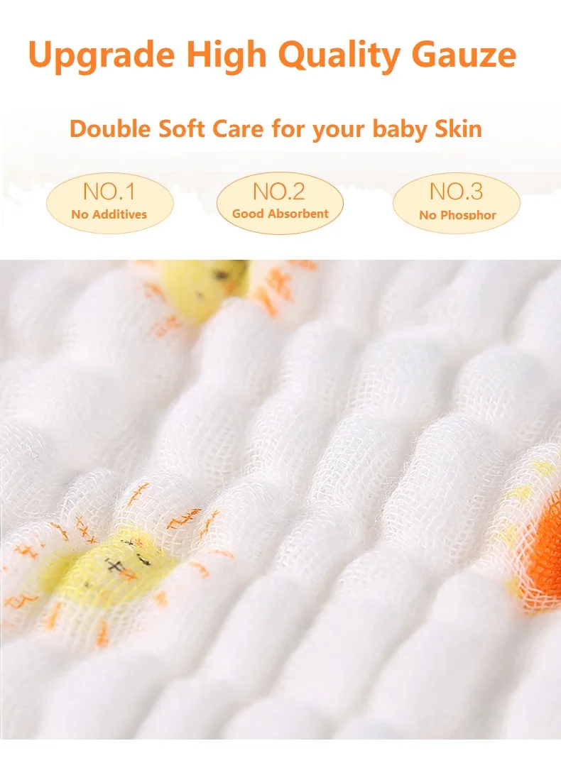 2PCS Baby Bath Towel Newborn Bathrobe Cotton Gauze 6 Layers Washcloth Blankets Child Robe Kids Facecloth Muslin bathroom towels