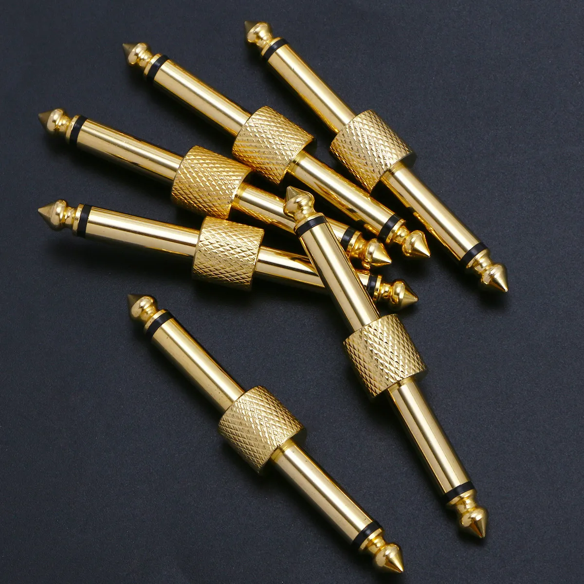 6Pcs 6.35mm 기타 페달 커플러 고성능 신호 전송 긴 서비스 수명 대부분의 페달보드 기타와 호환 가능