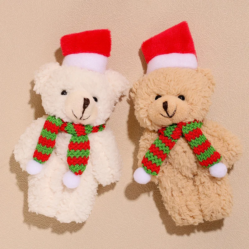 

Christmas Decoration Brown Couple Plush Bear Scarf Flower Bundle Gift Decoration Merry Christmas Gift For Girls Couple Bear 2023