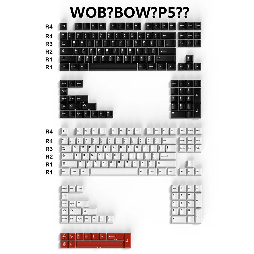 Double Shot, WOB BOW, Modern Dolch Keycaps,